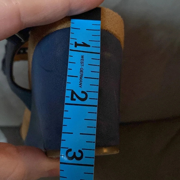 Lucky‎ Brand Crochet Wedge Sandals Navy Blue Leather Woven Crochet Size 8.5 - Picture 9 of 10